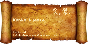 Kanka Nyeste névjegykártya